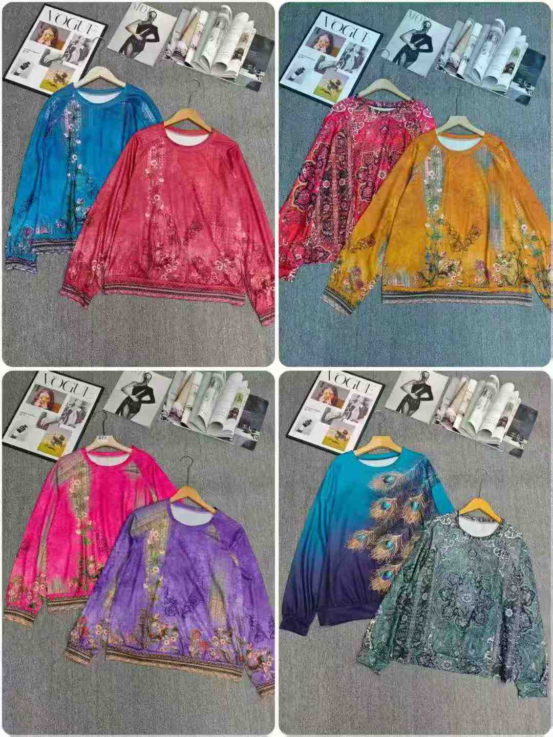 303 Pcs Bulk Clearance Hot Selling Amazon Temu Women's Printed Crew Neck Sweatshirts Size S-2XL - Image 2