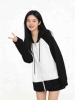 Clearance Wholesale 225PCS Casual Loose Waffle Full Zip Hooded Sweatshirt Outerwear S-2XL Stock Lots - Image 9