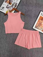 Clearance 138 Sets Sporty Young Women Tank Top & Shorts Matching Sets S-XL Bulk Wholesale Clothing Stock Lots - Image 3