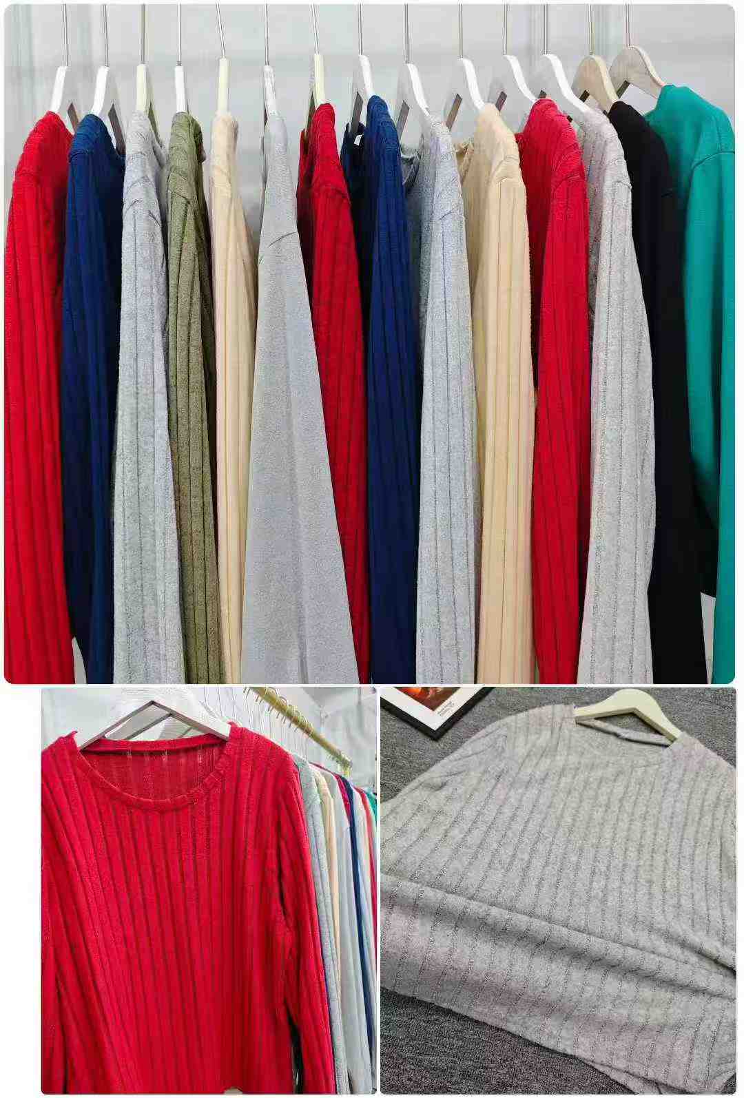 Clearance Stock 175PCS Ladies Lazy Comfy Crew Neck Plus Size Loose Layering Tops Bulk Wholesale - Image 2