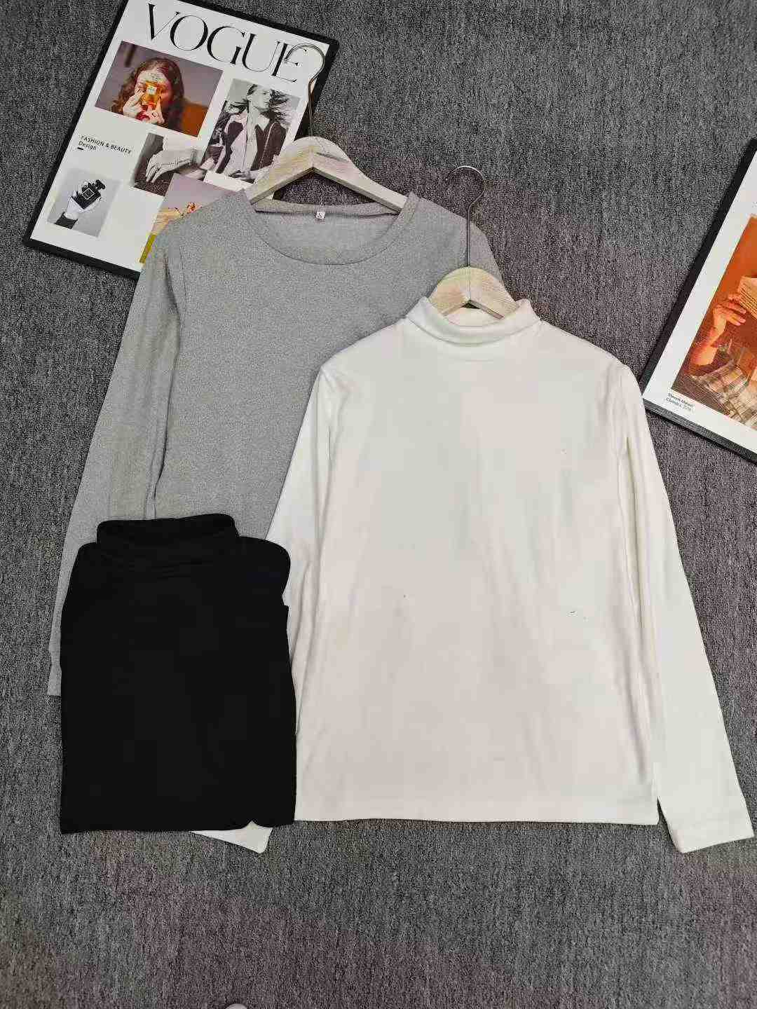 Approx 1200PCS Fall Winter Maillard Retro Women's Soft Dralon Base Layer Tops Chinese Clothing Stock For Wholesale Export - Image 2