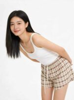 Bulk 1352 Pcs Sweet Youth Plaid Polka Dot Casual Shorts Chinese Clothing Stock For Wholesale Export - Image 9