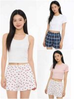 Bulk 1352 Pcs Sweet Youth Plaid Polka Dot Casual Shorts Chinese Clothing Stock For Wholesale Export - Image 5