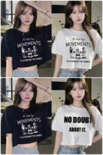 915 Pcs Lazy Sweet Korean Style Cropped Sexy T-Shirts | Chinese Clothing Stock Lots Bulk Wholesale Export - Image 8