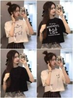 915 Pcs Lazy Sweet Korean Style Cropped Sexy T-Shirts | Chinese Clothing Stock Lots Bulk Wholesale Export - Image 6