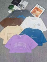 915 Pcs Lazy Sweet Korean Style Cropped Sexy T-Shirts | Chinese Clothing Stock Lots Bulk Wholesale Export - Image 4