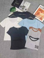 915 Pcs Lazy Sweet Korean Style Cropped Sexy T-Shirts | Chinese Clothing Stock Lots Bulk Wholesale Export - Image 3