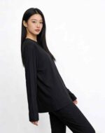 Clearance Sale: 203 Sets Black Solid Plain Comfortable Long Sleeve Top & Long Pants Sets Sizes S-4XL Chinese Clothing Stock - Image 8