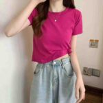 369 Pcs Hottie Hong Kong Style Cropped Solid Short Sleeve T-Shirts | Bulk Chinese Clothing Stock Wholesale - Image 6