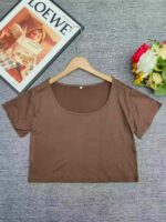 369 Pcs Hottie Hong Kong Style Cropped Solid Short Sleeve T-Shirts | Bulk Chinese Clothing Stock Wholesale - Image 3