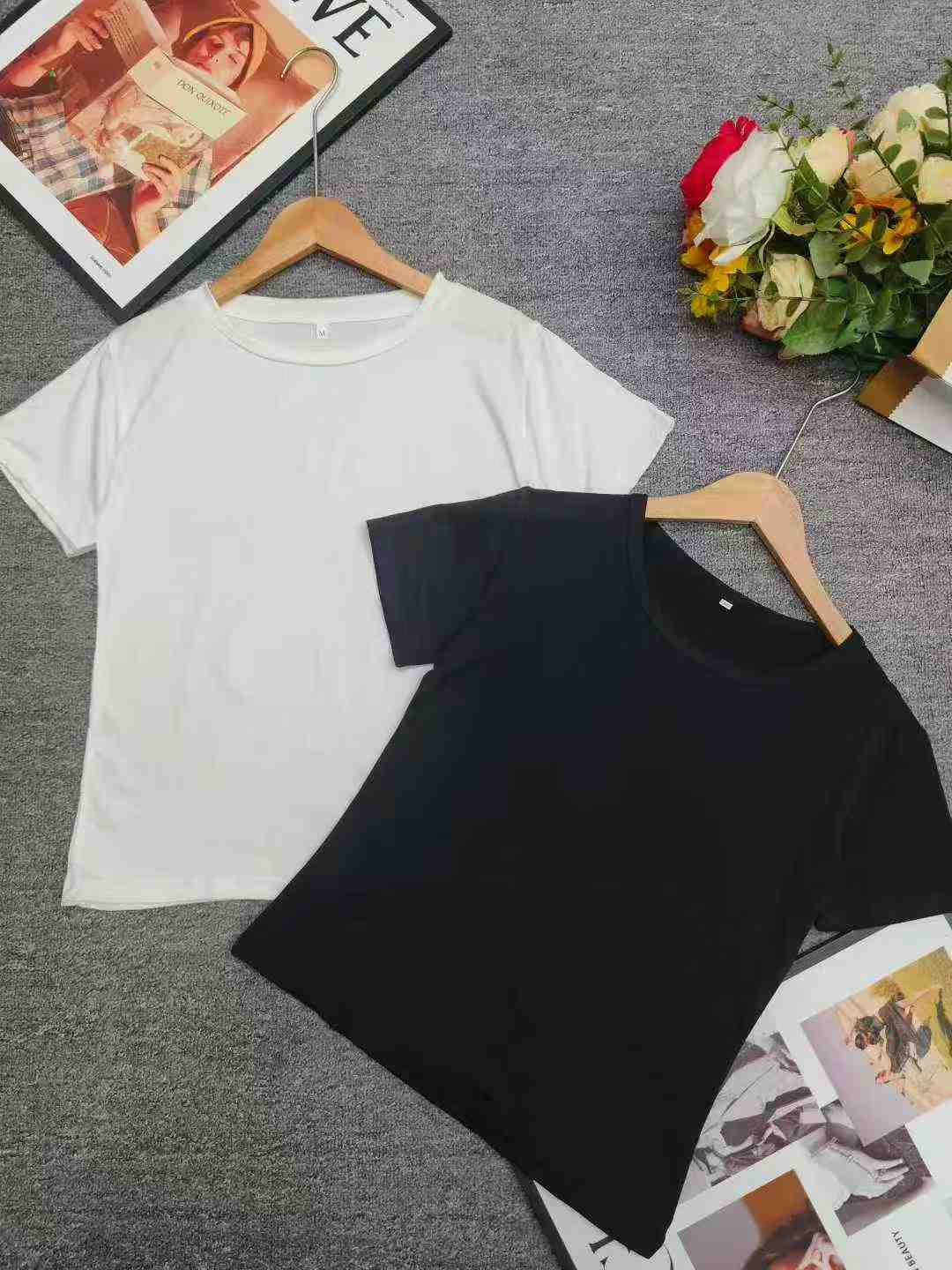 369 Pcs Hottie Hong Kong Style Cropped Solid Short Sleeve T-Shirts | Bulk Chinese Clothing Stock Wholesale - Image 2