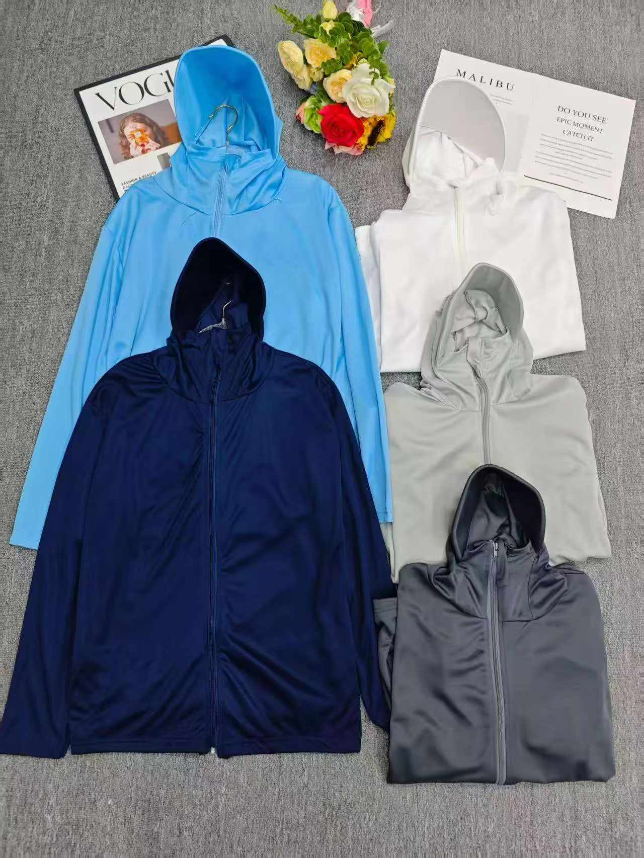 Bulk Clearance 647pcs UV Protection Lightweight Hooded Sun Jackets S-3XL Wholesale Chinese Clothing Stock - Image 2