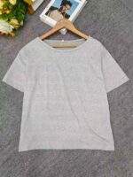 Clearance Sale: 50PCS Bulk Wholesale Women's Loose Plus Size Gray Stretch Short Sleeve Tops S-2XL - Image 4