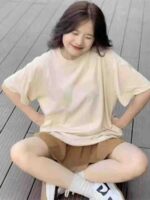 2500 Pcs Candy Color Twill Solid Oversized Unisex T-Shirts Bulk Chinese Clothing Stock Lots - Image 7