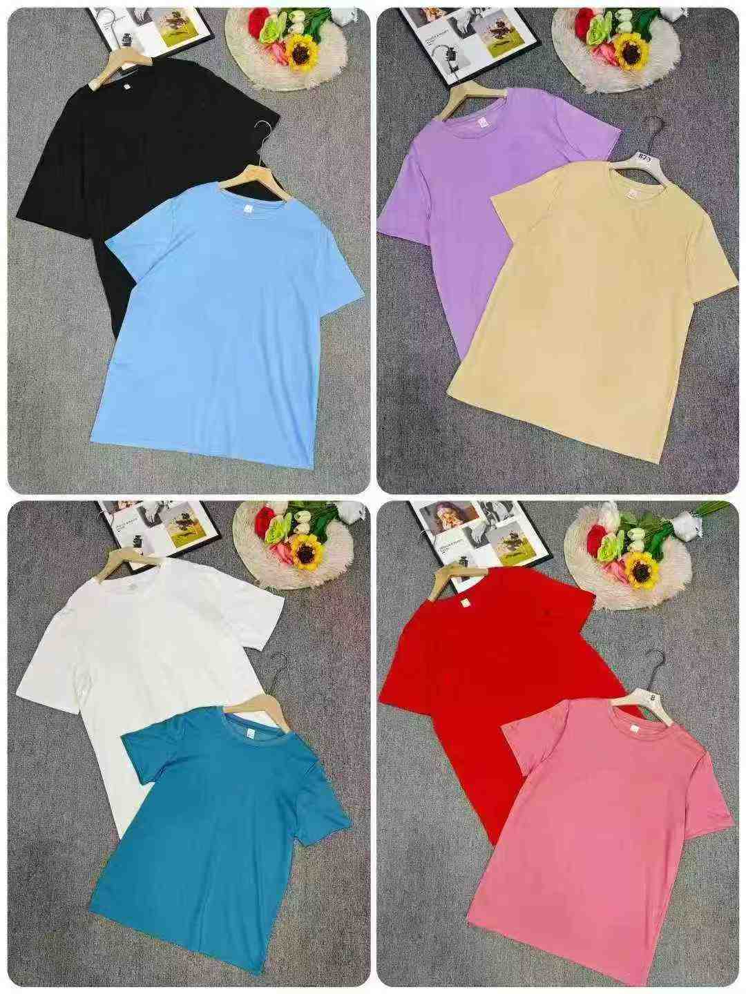 2500 Pcs Candy Color Twill Solid Oversized Unisex T-Shirts Bulk Chinese Clothing Stock Lots - Image 2