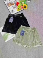 Clearance Stock: 220 Pcs Chic Premium Green Apple Velvet A-Line Shorts Sizes M-4XL For Wholesale - Image 4
