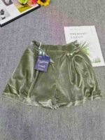 Clearance Stock: 220 Pcs Chic Premium Green Apple Velvet A-Line Shorts Sizes M-4XL For Wholesale - Image 3