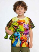 Bulk Clearance 169 Pcs Hot Selling Kids Dinosaur Printed T-Shirts Size 3-5Y - Wholesale Chinese Stock Clothing - Image 5