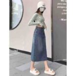 Clearance Sale Women's Jacquard Denim Skirt Bulk Chinese Clothing Stock Lots Wholesale Export - Image 6