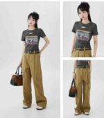 192 Pcs Bulk Stock American Vintage Hot Girl Cutout Print Short Sleeve T-Shirts One Size For Wholesale - Image 9