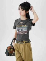 192 Pcs Bulk Stock American Vintage Hot Girl Cutout Print Short Sleeve T-Shirts One Size For Wholesale - Image 7