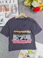 192 Pcs Bulk Stock American Vintage Hot Girl Cutout Print Short Sleeve T-Shirts One Size For Wholesale - Image 5