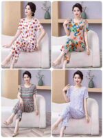 Clearance Sale: 1350 Sets Summer Middle-Aged Mom Outfits S-3XL Bulk Wholesale Chinese Clothing Stock Lots - Image 7