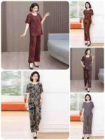 Clearance Sale: 1350 Sets Summer Middle-Aged Mom Outfits S-3XL Bulk Wholesale Chinese Clothing Stock Lots - Image 5