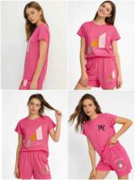 Clearance Bulk Wholesale 774 Sets Fashion Cozy Lazy Casual Women's Short Sleeve & Shorts Set Sizes S-2XL - Image 7