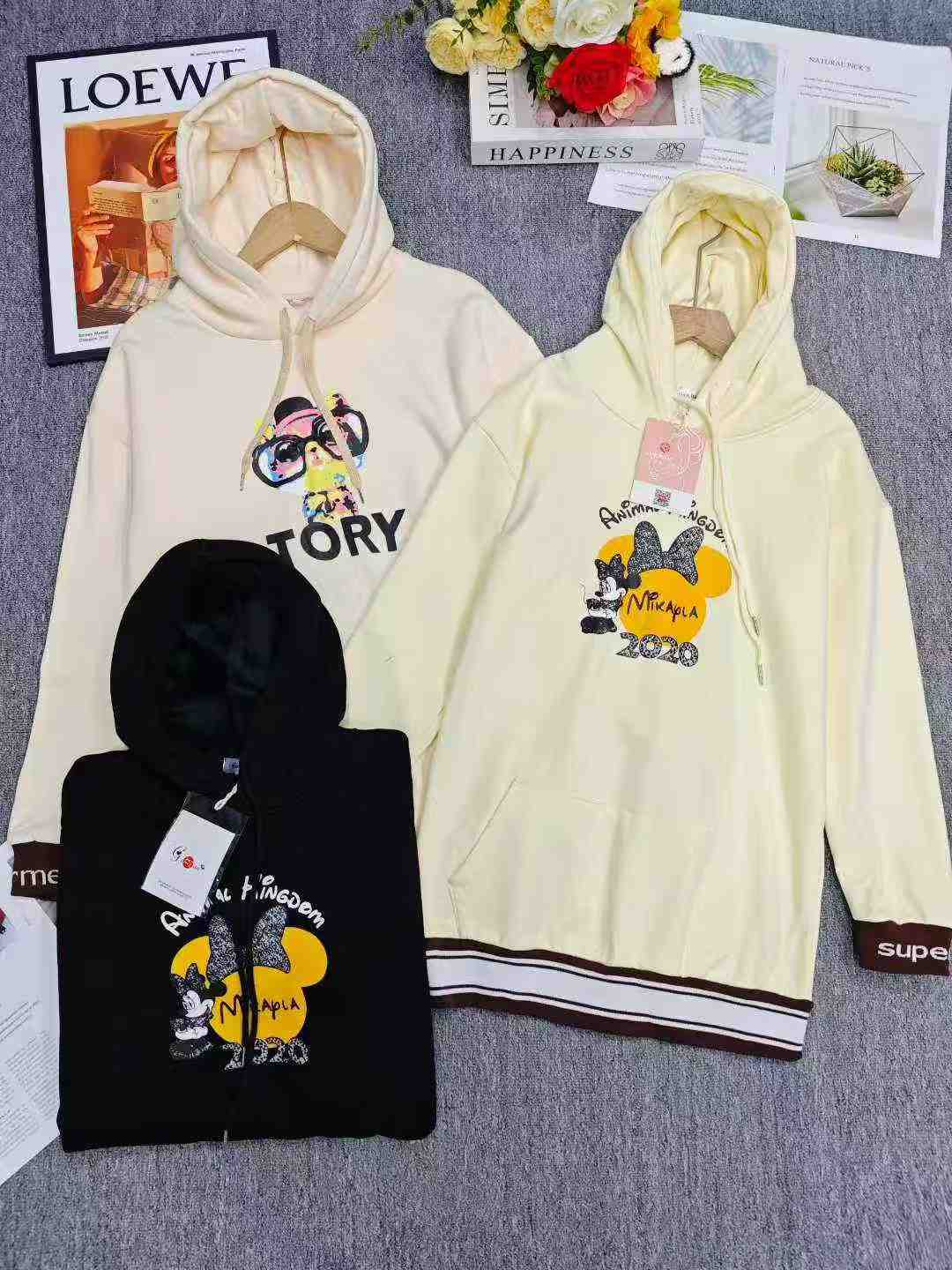 Clearance Bulk Korean Style Loose Cotton Sweatshirts Chinese Clothing Stock Lots Wholesale Export - Image 2