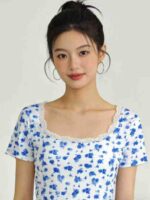 Clearance Bulk Stock: 700 Pcs Vintage Floral Lace Spicy Girl Style Short Sleeve T-Shirts XS-XL For Wholesale Export - Image 8