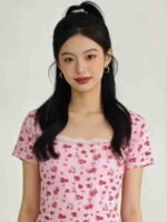 Clearance Bulk Stock: 700 Pcs Vintage Floral Lace Spicy Girl Style Short Sleeve T-Shirts XS-XL For Wholesale Export - Image 7