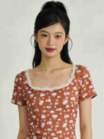 Clearance Bulk Stock: 700 Pcs Vintage Floral Lace Spicy Girl Style Short Sleeve T-Shirts XS-XL For Wholesale Export - Image 6