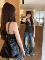 Clearance Bulk 42 Pieces Black Summer Sleeveless Tank Tops For Young Girls Size M - Chinese Clothing Stock Wholesale Export - Image 5