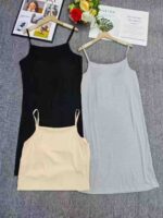 Clearance Bulk 1800 Pcs Plus Size Stretchy Camisole Dress With Fixed Built-in Chest Pad Chinese Clothing Stock Wholesale - Image 4