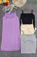 Clearance Bulk 1800 Pcs Plus Size Stretchy Camisole Dress With Fixed Built-in Chest Pad Chinese Clothing Stock Wholesale - Image 3