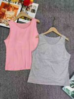 Clearance Sale Summer Loose Tank Tops With Built-in Fixed Padded Bra For Young Women, Sizes S-3XL Chinese Clothing Stock - Image 2