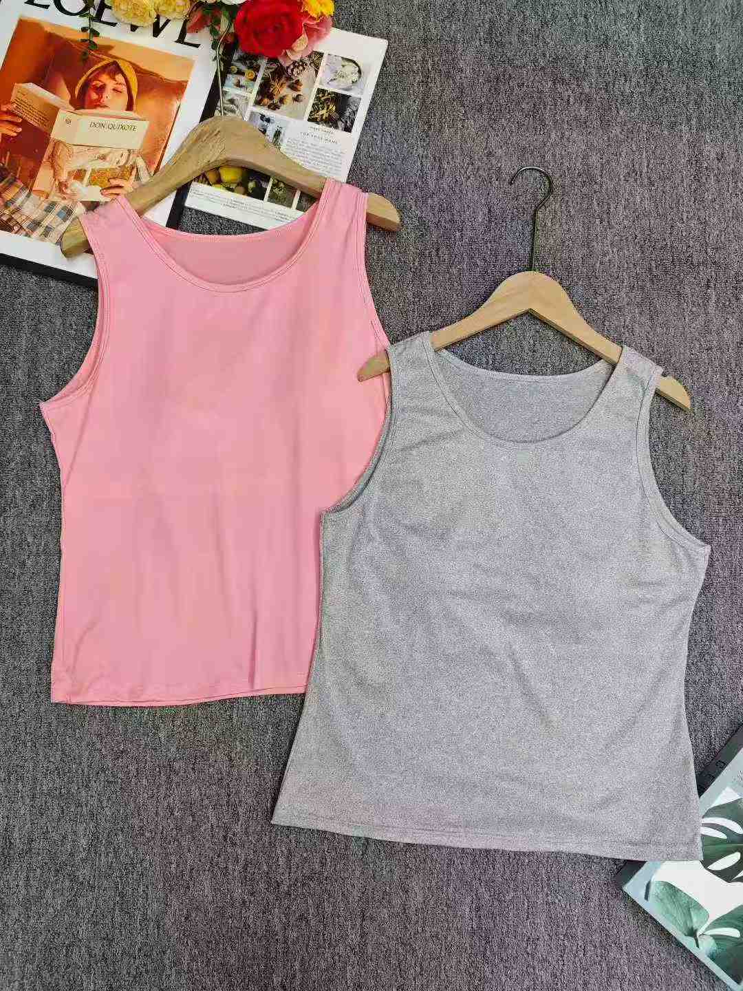 Clearance Sale Summer Loose Tank Tops With Built-in Fixed Padded Bra For Young Women, Sizes S-3XL Chinese Clothing Stock - Image 2