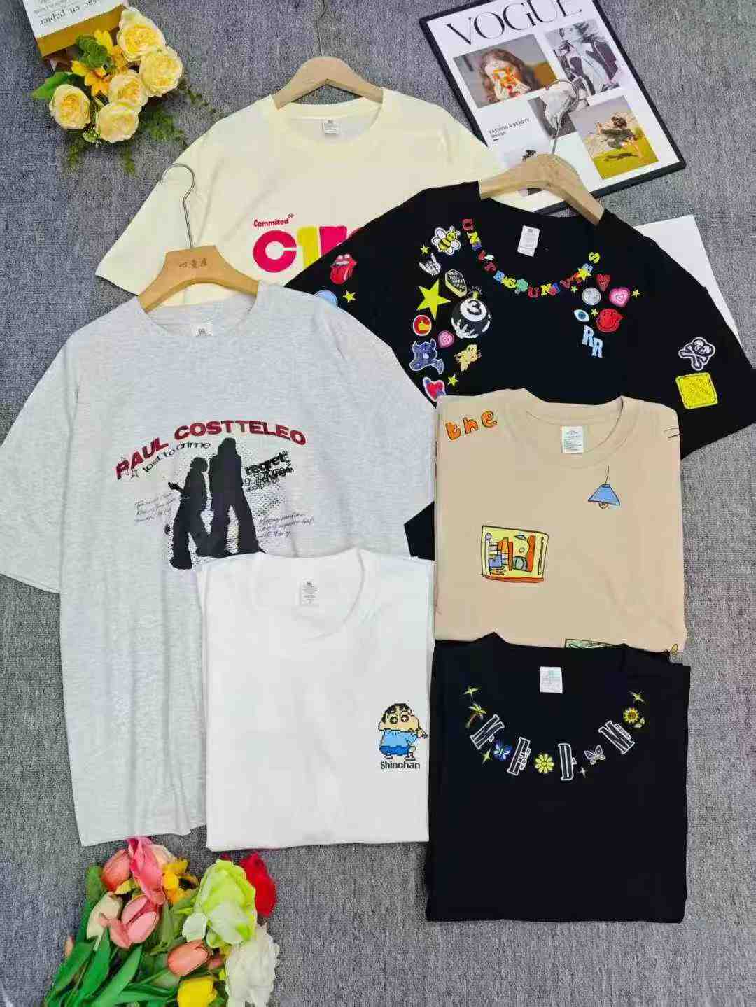 3500 Pcs Bulk Clearance American Trendy Unisex 100% Cotton Oversized Heavyweight Short Sleeve T-Shirts - Image 2