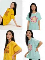 Clearance Sale 353PCS Women's Summer Striped 200GSM Cotton Short Sleeve T-Shirts Bulk Wholesale Chinese Clothing Stock Lots - Image 8