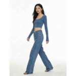 Clearance Sale: 291 Pcs Vintage Girly Washed Relaxed Straight Slimming Denim Jeans Sizes M-2XL Bulk Wholesale - Image 6