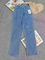 Clearance Sale: 291 Pcs Vintage Girly Washed Relaxed Straight Slimming Denim Jeans Sizes M-2XL Bulk Wholesale - Image 2