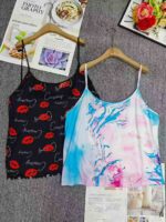 Clearance Wholesale Bulk Lot 40 Pcs Loose Plus Size Printed Cami Tank Tops - Image 2