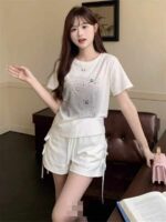 Clearance Sale 3000PCS New Trendy Brand Cotton Heavy Rhinestone Cropped T-Shirts Stock Wholesale Export - Image 8