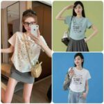 Clearance Sale 3000PCS New Trendy Brand Cotton Heavy Rhinestone Cropped T-Shirts Stock Wholesale Export - Image 7