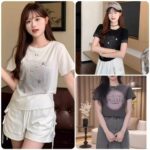 Clearance Sale 3000PCS New Trendy Brand Cotton Heavy Rhinestone Cropped T-Shirts Stock Wholesale Export - Image 5