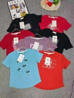 Clearance Sale 3000PCS New Trendy Brand Cotton Heavy Rhinestone Cropped T-Shirts Stock Wholesale Export - Image 4