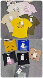 Clearance Sale 3000PCS New Trendy Brand Cotton Heavy Rhinestone Cropped T-Shirts Stock Wholesale Export - Image 2