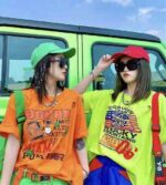 Clearance 1260pcs Summer Cartoon Colorful Loose Imitated Cotton Short Sleeve T-Shirts S-3XL Bulk Wholesale Chinese Clothing Stock Lots - Image 7