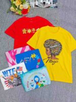 Clearance 1260pcs Summer Cartoon Colorful Loose Imitated Cotton Short Sleeve T-Shirts S-3XL Bulk Wholesale Chinese Clothing Stock Lots - Image 2